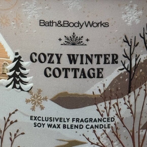 BBW Cozy Winter Cottage Bath & Body Works 3 Wick Candle - Picture 3 of 10